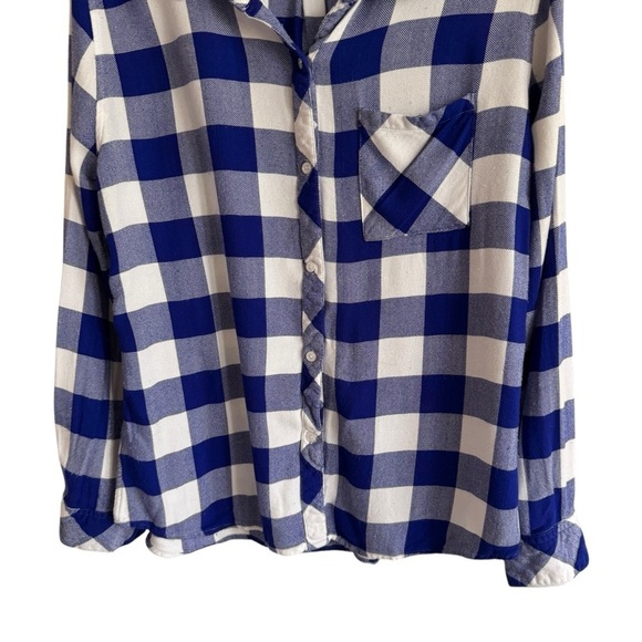 Rails Hunter Plaid Buffalo Check Button Down Shirt, Cobalt Blue/White, Size L - Picture 5 of 7